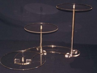 Cake stand, 3 parts, push off type