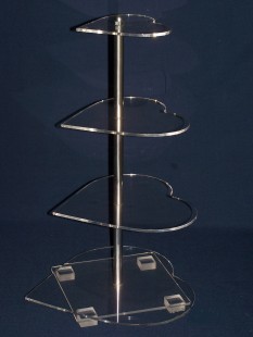 Cake stand, 3 parts, heart type