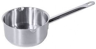 Sauce pan with hollow handle and 2 pouring lips