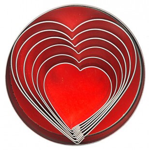 Kiszúró szív sima - rozsdamentes