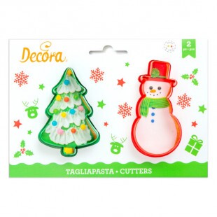 Cookie cutters set 2pcs /fir tree + snowman/