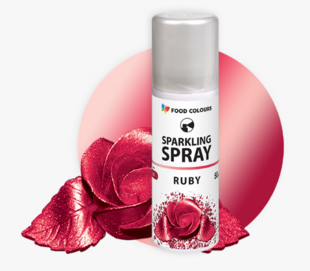 Színes csillogó spray Piros/Ruby (élelmiszeripari)