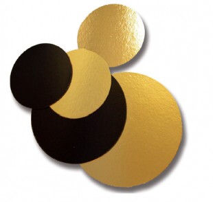 Gold/black under cake board, round