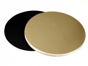 Gold/black under cake board, round